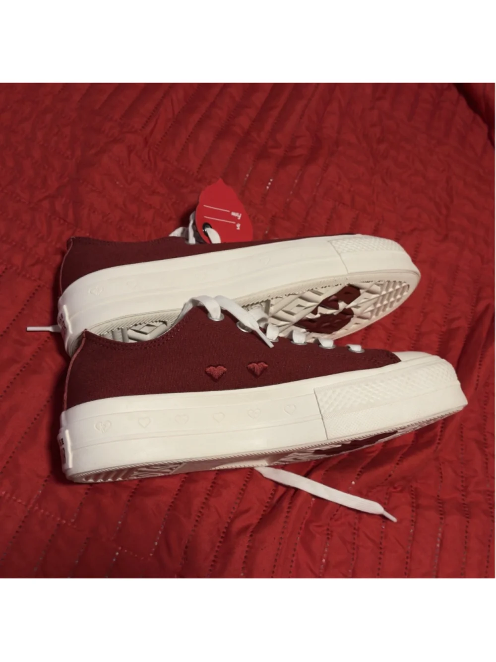 Converse A13653C All Star Valentines Day Womens Sneakers In Dark Red US 8